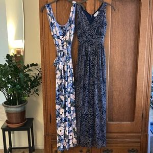 Lot of 2 maternity floral maxi dresses size XS and S